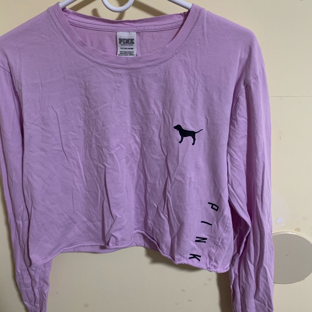 VS Pink long sleeve crop top